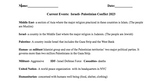 Current Events:  Israeli- Palestinian Conflict 2023