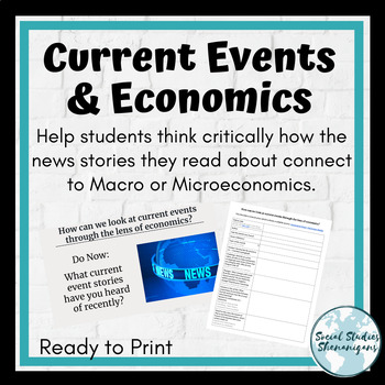 Preview of Macro & Micro Economics Current Events Lesson PRINT