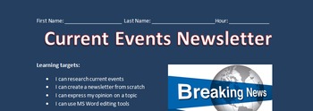 Preview of Current Events Newsletter *MS Word*