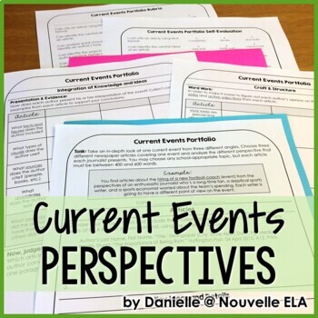 Preview of Current Events Activity - Multiple Perspectives Portfolio - Emergency Sub Plan