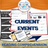 Current Events Reading Comprehension Worksheet | Use With 