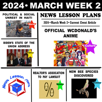 Preview of Current Events Reading Comprehension_News Articles_Middle & High School_2024-Mar