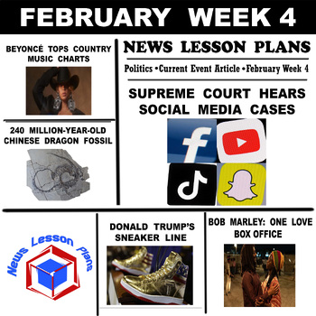 Preview of Current Events Reading Comprehension_News Articles_Middle & High School_2024-Feb