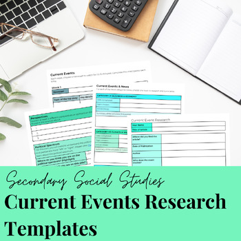 Preview of Current Events Research Templates