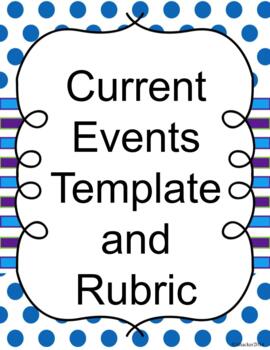 Preview of Current Events Rubric and Template