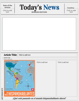 Preview of Current Events - Spanish Template