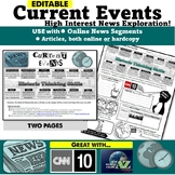 Current Events Template for Social Studies and American History