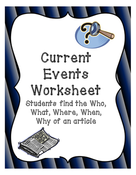 FREE Current Events Worksheet by From Teacher to School Counselor