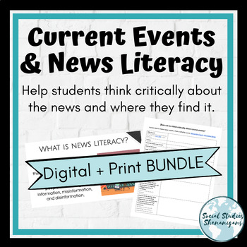 Preview of News Literacy Introduction & Current Events Lesson DIGITAL + PRINT