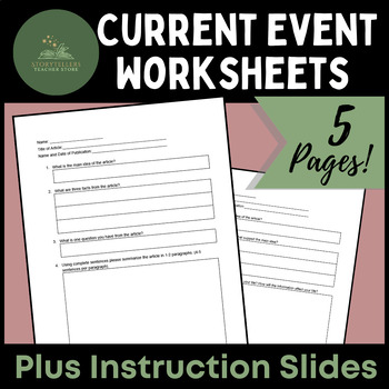 Current Events Worksheets and Instruction Slides by Storytellers ...