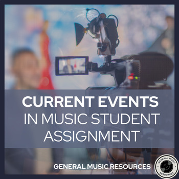 Preview of Current Events in Music Student Assignment | NO PREP PRINTABLE Sub. Plans