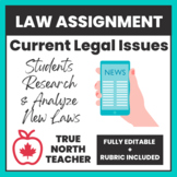 Current Legal Issues Assignment w/Rubric | CLN4C | CLN4U | CLU3M