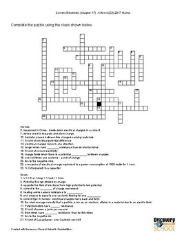 Current and Circuits web search Crossword Canvas Schoology Google