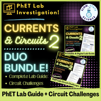 Preview of Currents & Circuits 2 PhET Lab | Complete Lab Guide + Challenges | DUO BUNDLE