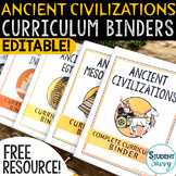 Curriculum Binder Covers, Spines, Tabs, Dividers | Ancient