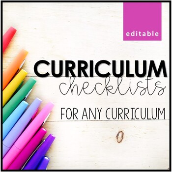 Curriculum Checklists - Editable - Add Any Curriculum by Heaps of Firsts