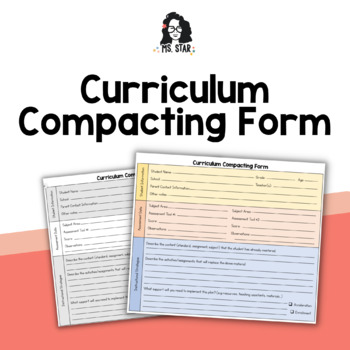 Preview of Curriculum Compacting Form | Gifted Education