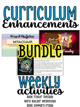 Preview of Curriculum Enhancement Bundle:  Book Trailer, Word Builder, Book Summary