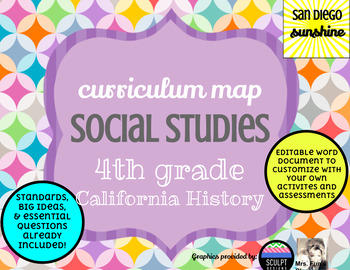 Preview of Curriculum Map Social Studies Grade 4 California
