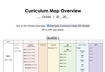 Preview of Curriculum Map Template