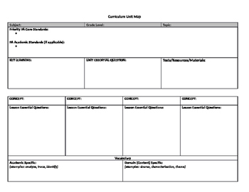 Preview of Curriculum Map Template