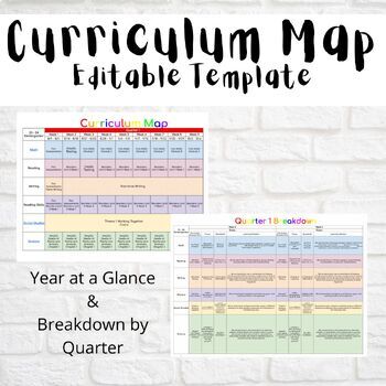 Preview of Curriculum Map Template (Editable)