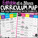 Curriculum Map Template Editable at a Glance organizer