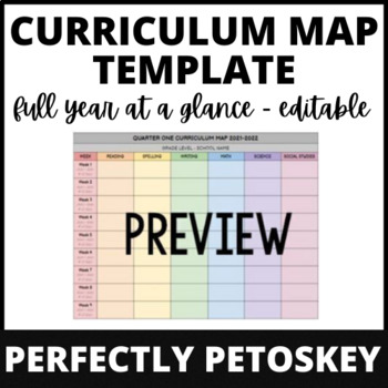 Preview of Curriculum Map Template (Year At a Glance)