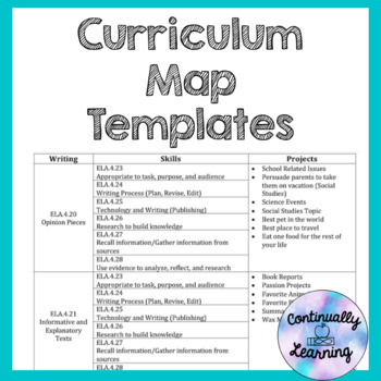 Preview of Curriculum Map Templates
