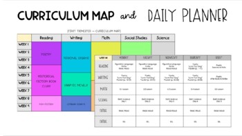 Preview of Curriculum Map and Daily Teacher Planner