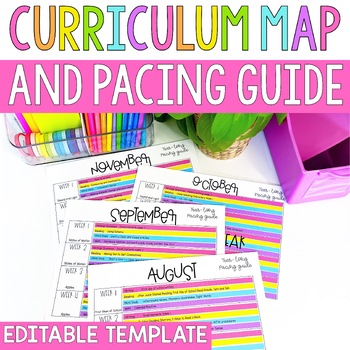 Preview of Curriculum Map Template Pacing Guide Editable