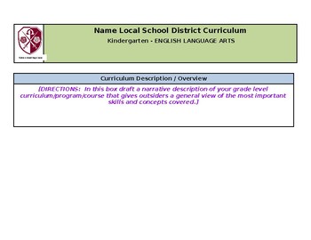 Preview of Curriculum Map and Pacing Guide Templates (Elem)