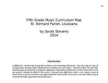 Preview of Curriculum Map for 5th Grade