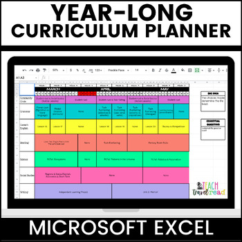 Preview of Curriculum Map Template - Excel Yearly Planning Template - Digital Planner