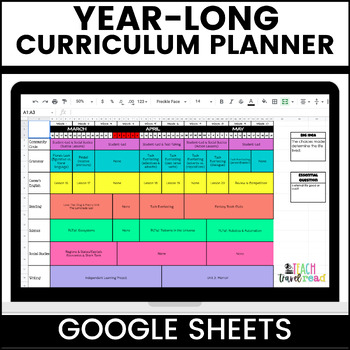 Preview of Curriculum Map Template - Google Sheets Yearly Planning Template- Editable