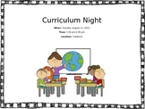 Curriculum Night Invitation