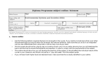 Preview of Curriculum Overview Environmental Systems and Societies (ESS) First Exam 2026