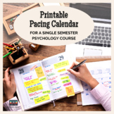 Curriculum Pacing Calendar - Psychology (single semester)