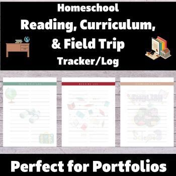 Preview of Curriculum, Reading (Book) , Field Trip Log | Homeschool Portfolio