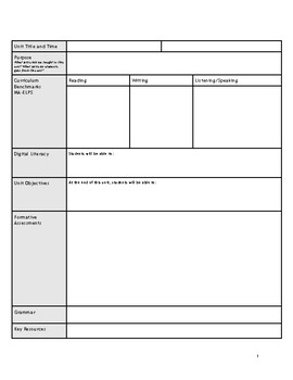 Preview of Curriculum Template