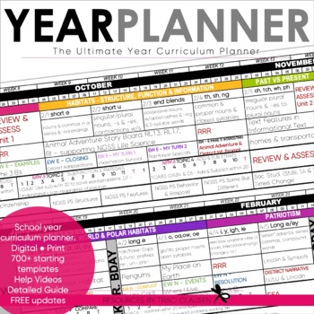 Preview of The Ultimate Year Curriculum Planner - Year Planner - Teacher Planner
