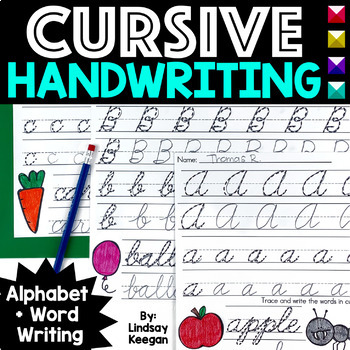 Preview of Alphabet Cursive Handwriting Practice for Capital and Lowercase Letters Writing