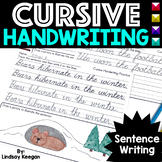 Cursive Handwriting Practice with Writing Sentences