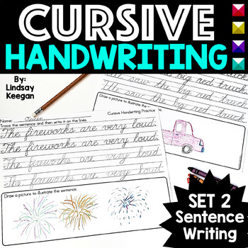 Preview of Cursive Handwriting Practice with Sentence Writing Part 2