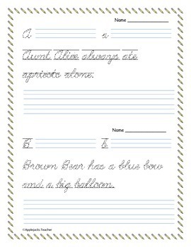 Cursive Alliteration - 26 Weeks of Practice by Applejacks Teacher