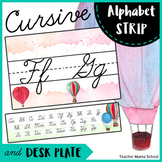 Cursive Alphabet Banner / Strip and Desk Plate | with and without arrows |