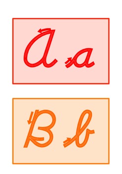 Cursive Alphabet Cards / Cursive Alphabet Border by Teacher KneeZah