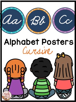 Preview of Cursive Alphabet Circle Posters | Word Wall Alphabet Letters