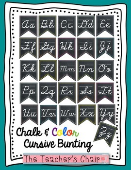 Preview of Cursive Alphabet Classroom Bunting