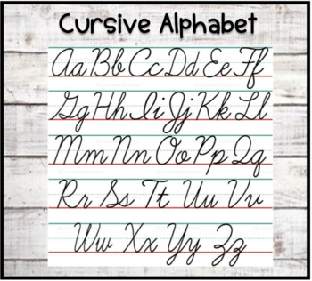Cursive Alphabet Desk Chart by NM Classroom | TPT
